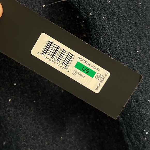 Donna Karan NY Sequin Crochet Sleeveless Top in Navy Size Large NWT - Picture 4 of 10